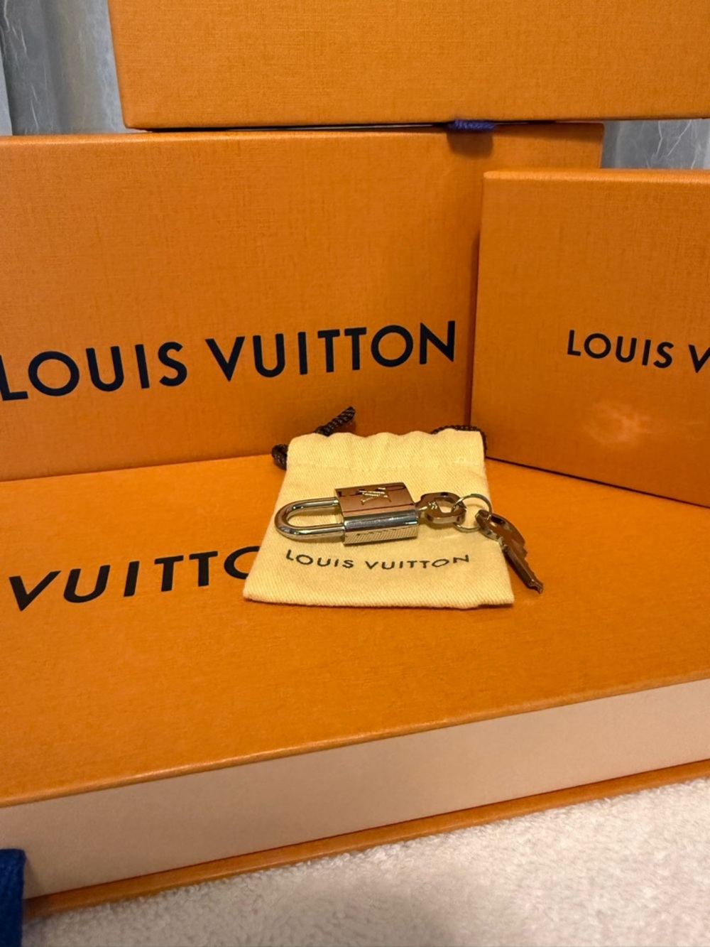 Louis Vuitton Silver-Tone Padlock with Branded Dust Bag and Box. - Picture 4 of 5